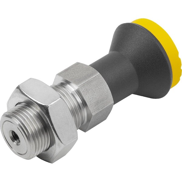 Operating Handle Wo. Groove, W. Mushroom Knob, Size:4, D1=M20X1, 5, L=73, Form:B W Locknut, Stainless